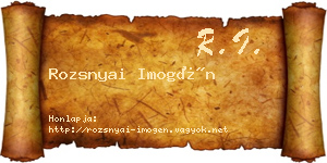 Rozsnyai Imogén névjegykártya
